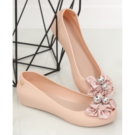 Bailarinas meliski com um arco rosa CK-86P Beige 2 Bailarinas meliski com um arco rosa CK-86P Beige 2