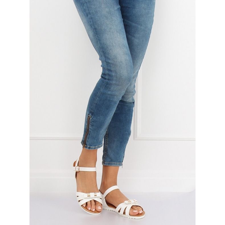 Sandálias femininas brancas G210 brancas branco 2