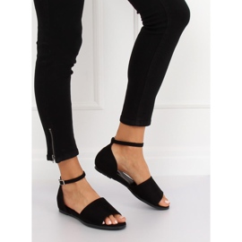 Black MM-589 Black ballerinas expostas preto 1