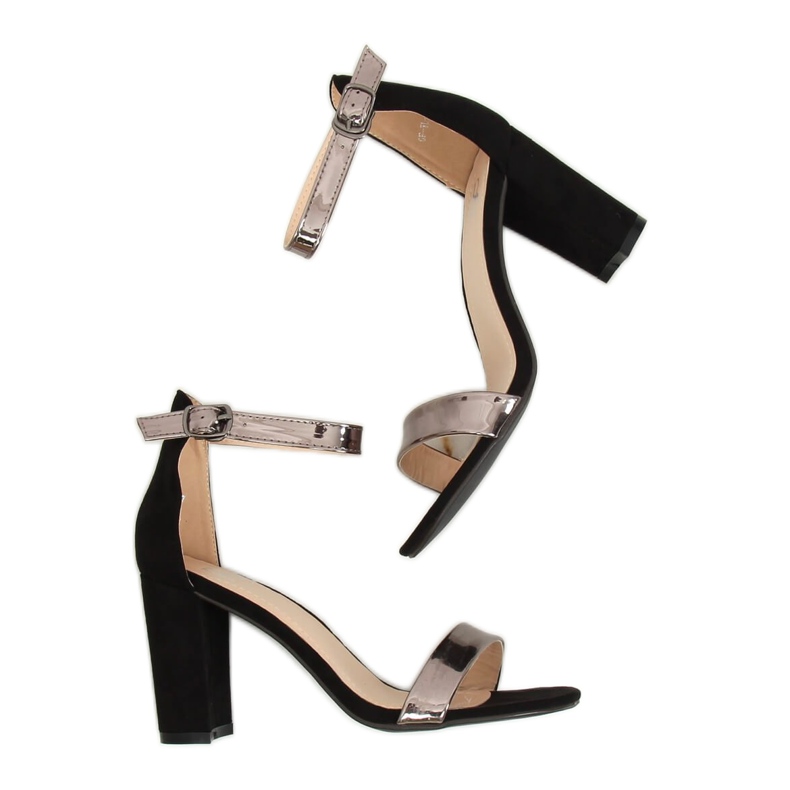 Sandálias pretas GF-WL-35 pretas no poste preto 1