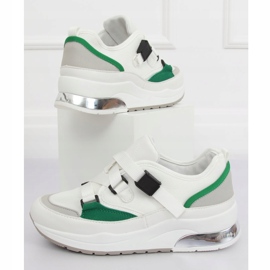 Sapatos esportivos brancos 8801 Branco verde 1