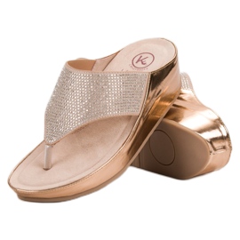 Kylie Sandálias de cunha amarelo multicolorido 2