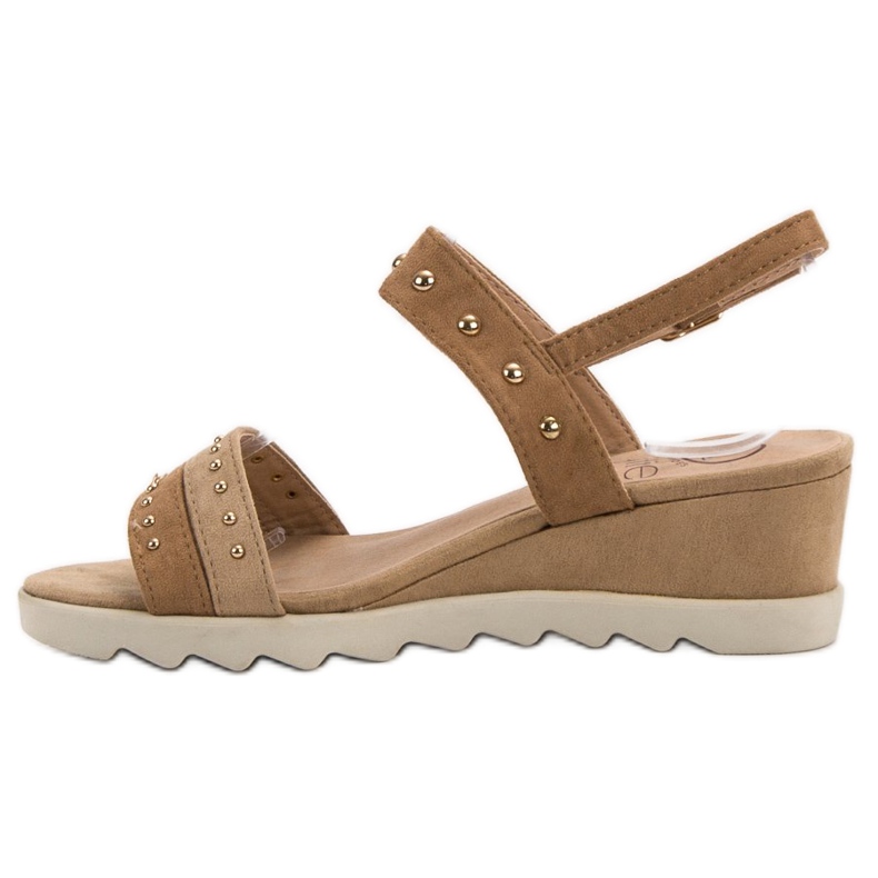 Kylie Sandálias com strass marrom 2