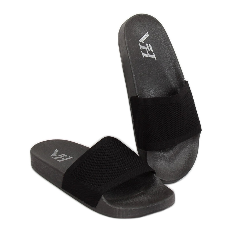 Chinelos pretos com cinto de malha PT-110 preto 1
