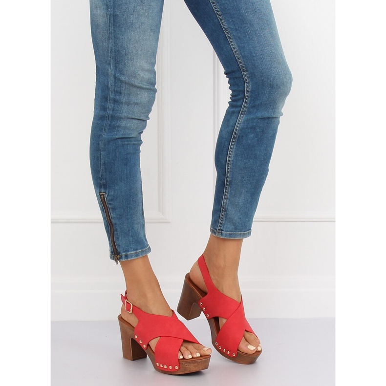Sandálias ala red tamancos D-131 Red vermelho 1