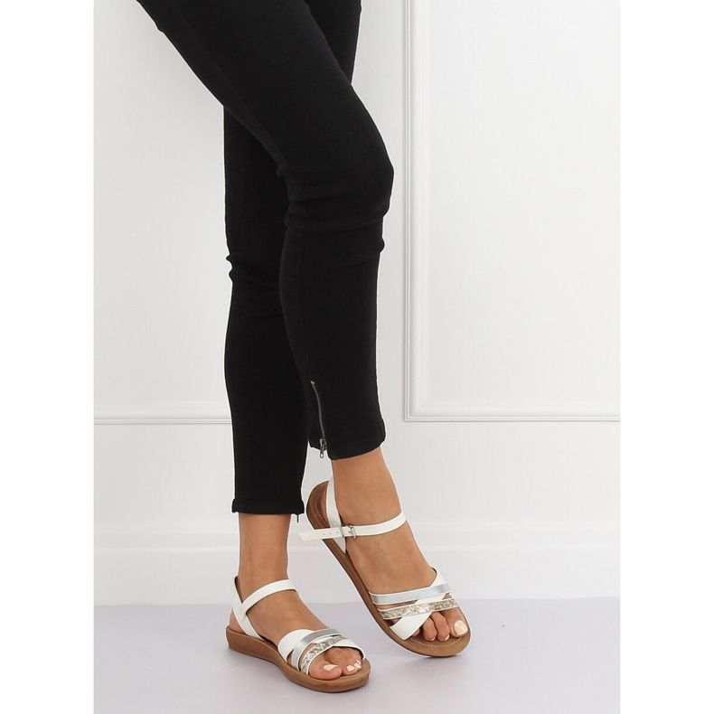 Sandálias brancas para mulheres TS-9 White branco 2