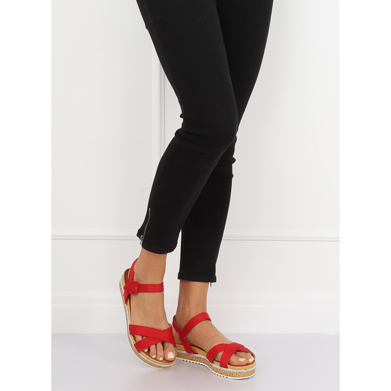 Sandálias femininas vermelhas Y1521 Vermelho 2