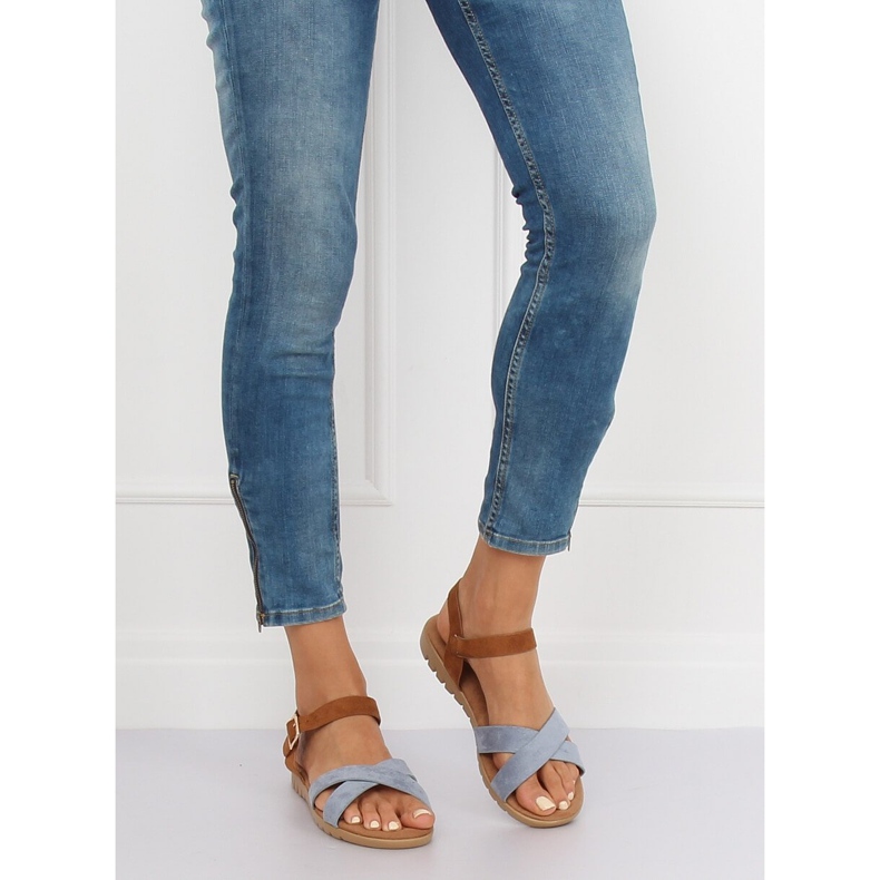 Sandálias femininas azuis 999 Blue azul 1