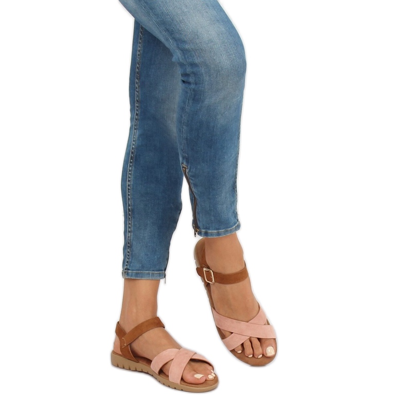 Sandálias femininas rosa 999 rosa 2