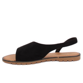 Sandálias assimétricas femininas negras 982 Preto 1