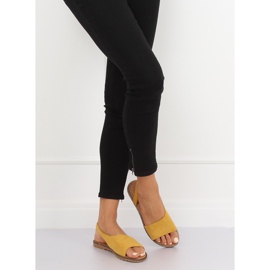 Sandálias femininas assimétricas amarelas 982 Amarelo 2