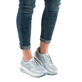 Filippo Sapatos de brocado de couro azul 2