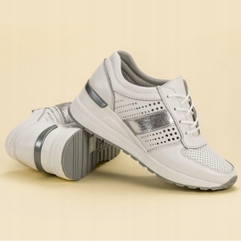 Filippo Tênis de couro cunha branco 1