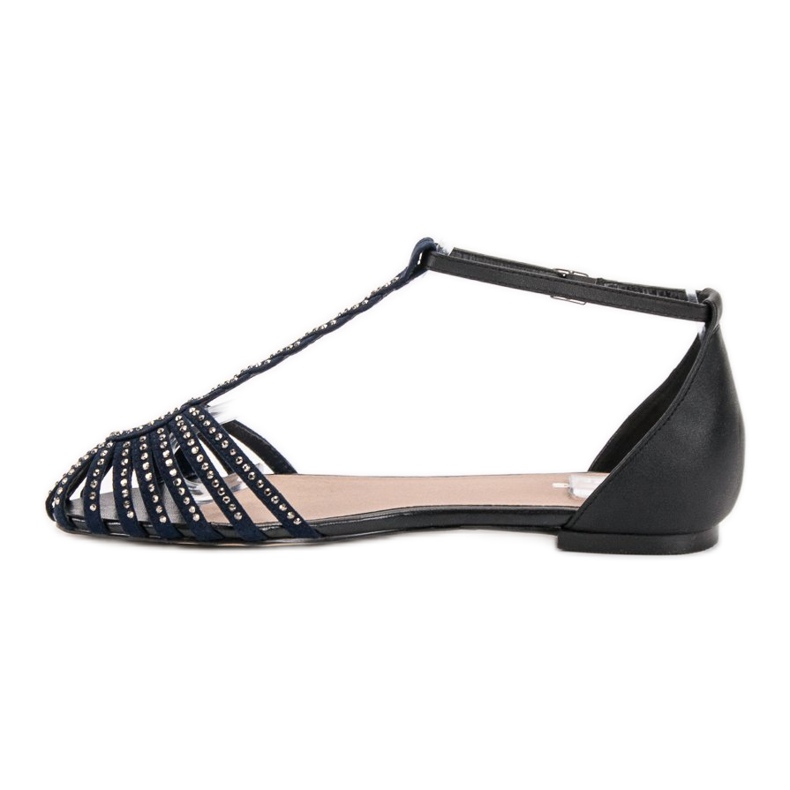 SHELOVET Sandálias elegantes com zircônia cúbica preto azul 2