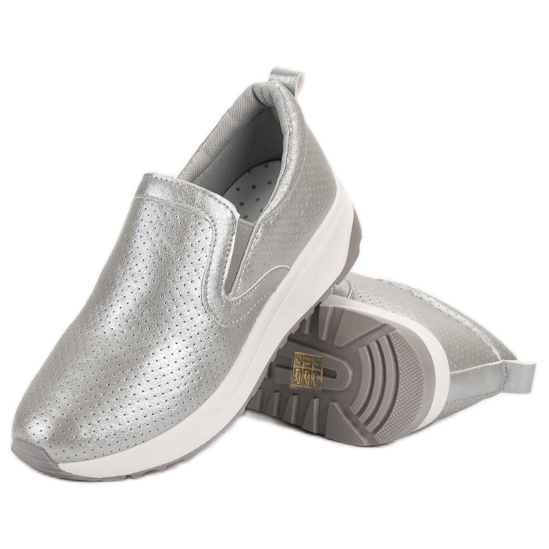 SHELOVET Sapatos Slip-On Prateados cinza 1