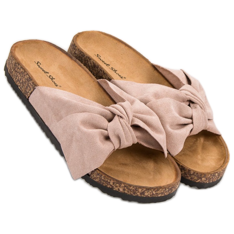 Sweet Shoes Chinelos de camurça castanho 1