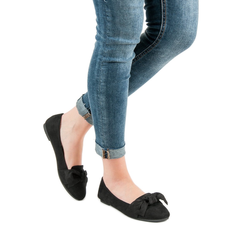 Queen Vivi Bailarinas de camurça preto 2