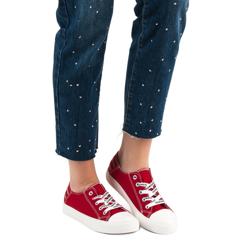 SHELOVET Tênis baixos vermelho 2