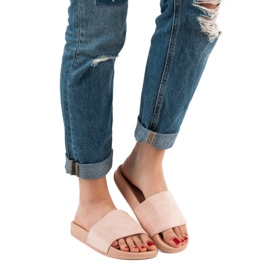 Queen Vivi Chinelos confortáveis ​​de camurça rosa 2