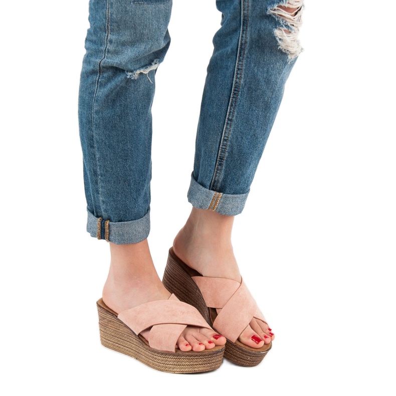 SHELOVET Pantufas de pó rosa 2