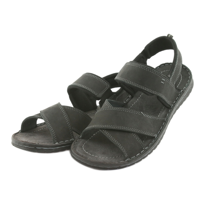 Riko Sandálias de couro esportivo masculino 852 preto 3