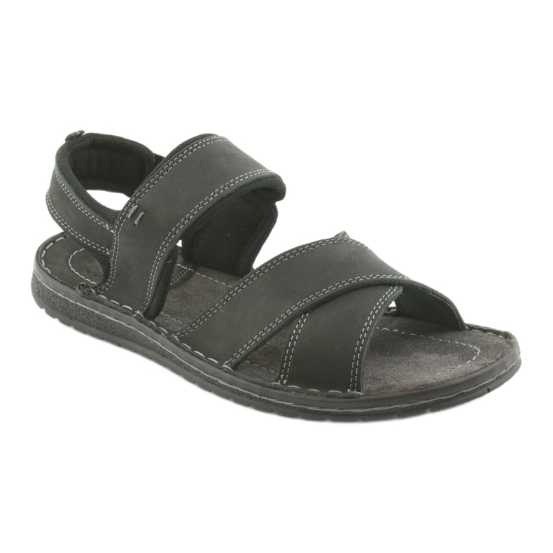 Riko Sandálias de couro esportivo masculino 852 preto 1