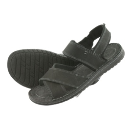 Riko Sandálias de couro esportivo masculino 852 preto 4