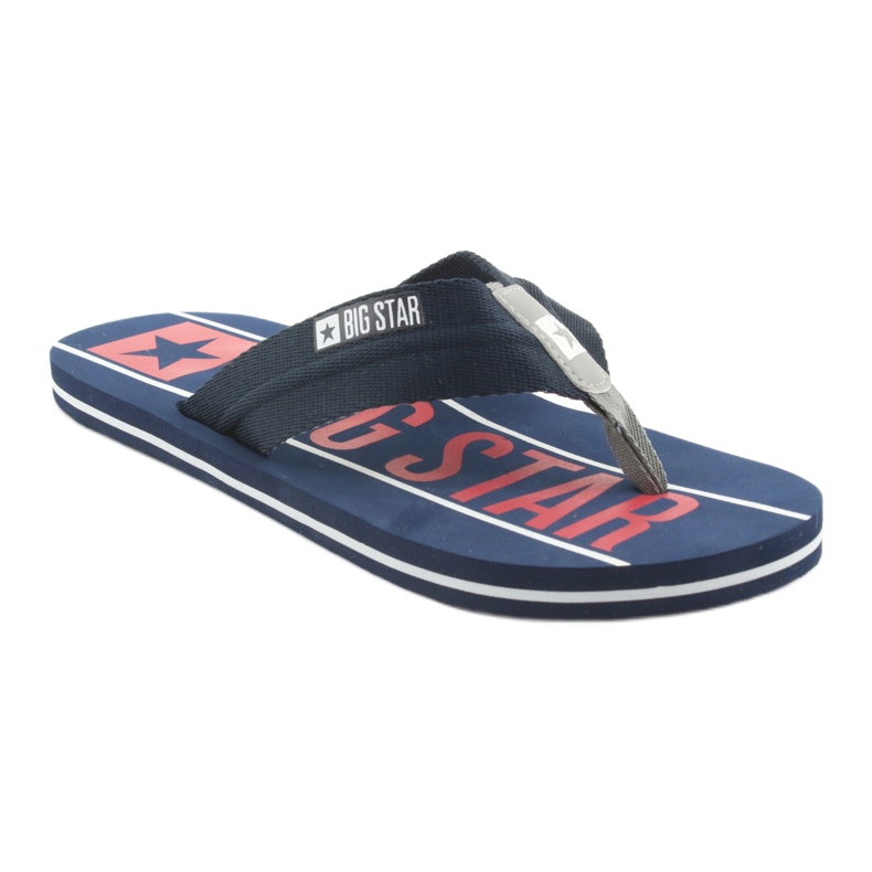 Chinelos masculinos Big Star 174658 azul marinho branco vermelho azul-marinho 1