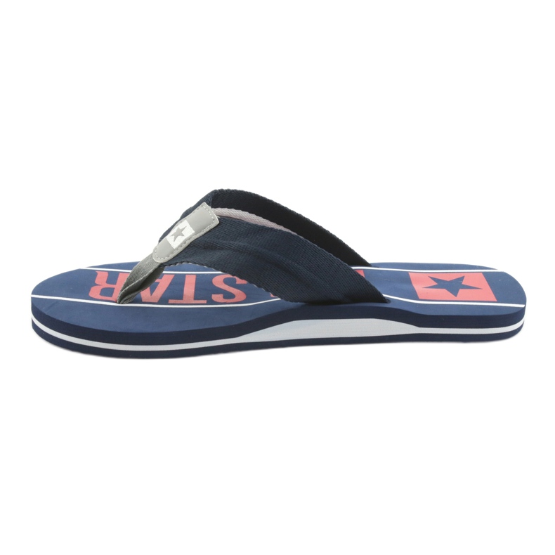 Chinelos masculinos Big Star 174658 azul marinho branco vermelho 2