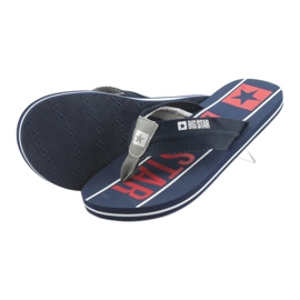 Chinelos masculinos Big Star 174658 azul marinho branco vermelho 4