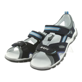Nabos masculinos da Sandals Bartek 19176 azul marinho-cinza azul-marinho 3
