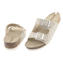 Chinelos femininos Inblu NM013 bege com partículas de prata castanho cinza 4