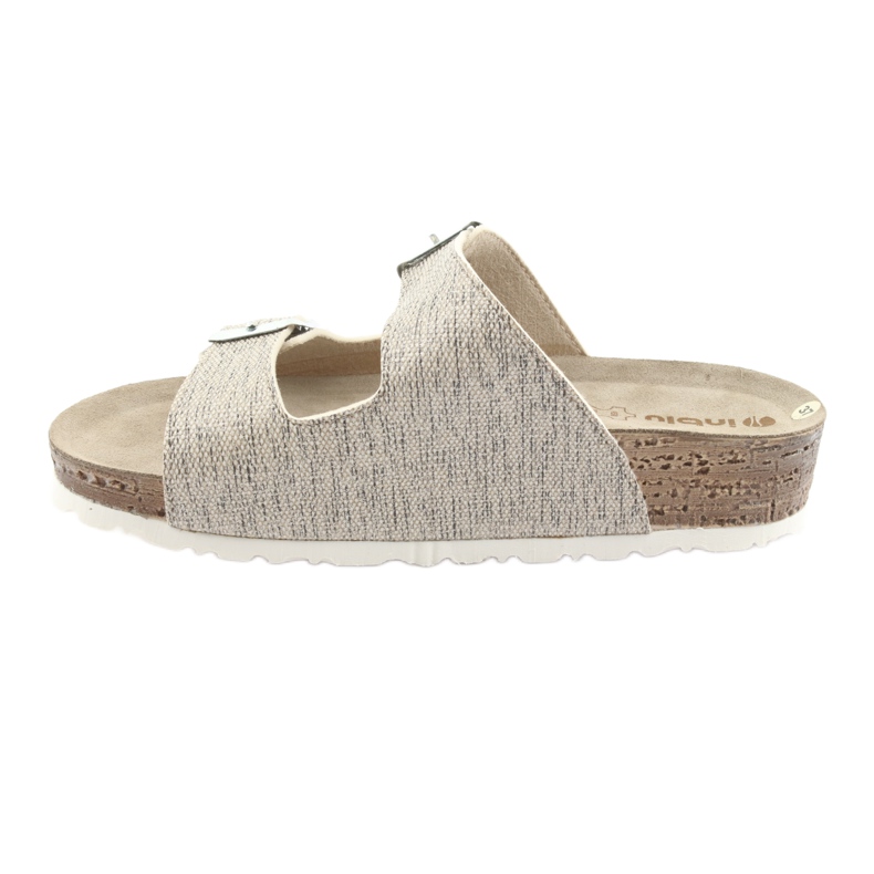 Chinelos femininos Inblu NM013 bege com partículas de prata castanho cinza 2