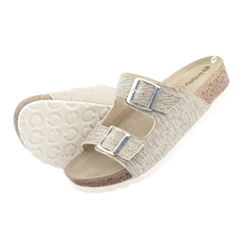 Chinelos femininos Inblu NM013 bege com partículas de prata marrom cinza 5