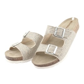 Chinelos femininos Inblu NM013 bege com partículas de prata marrom cinza 3