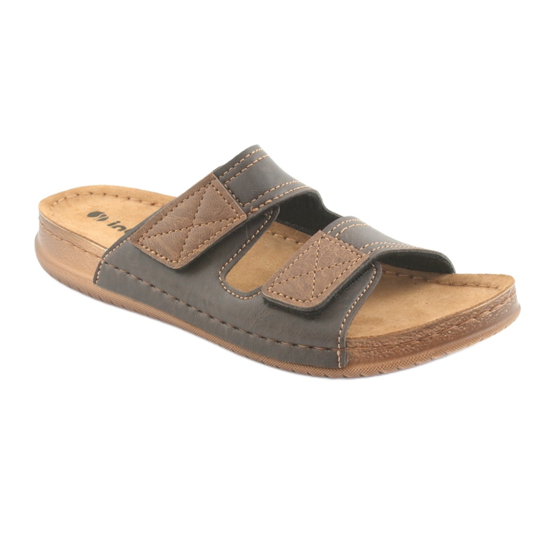 Chinelos masculinos Inblu TH015 marrons castanho 1