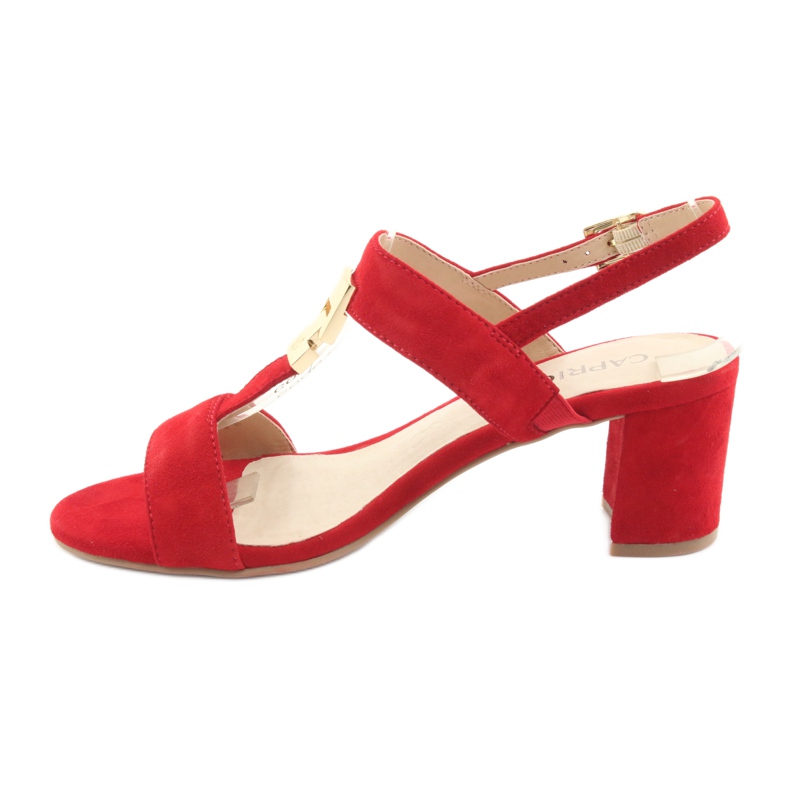 Sandálias Caprice 28303 vermelhas no poste vermelho 2