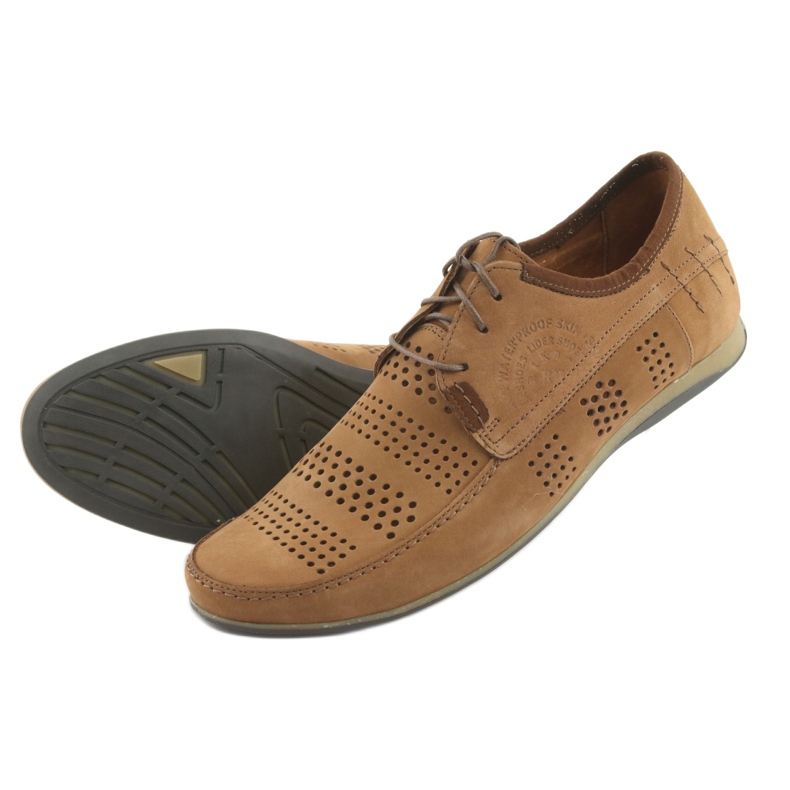 Sapatos esportivos masculinos Riko 694 marrom claro castanho 5
