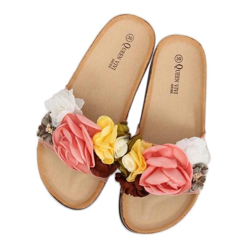 Chinelos com flores rosa 218-170 rosa 1