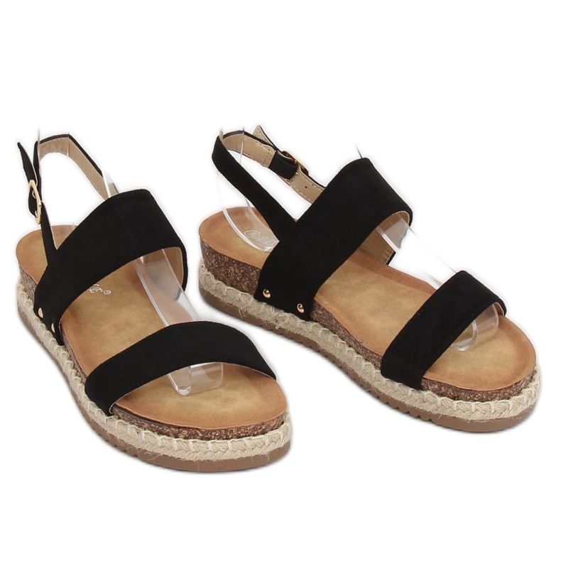 Sandálias pretas em sola de cortiça CH-118 Black preto 2