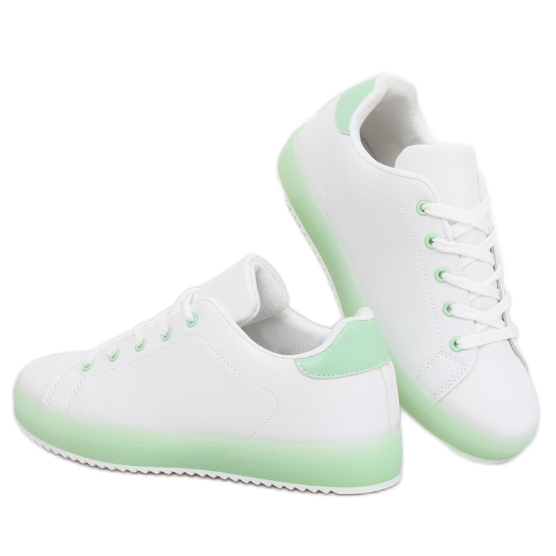 Tênis feminino branco e verde 9118 Green 1