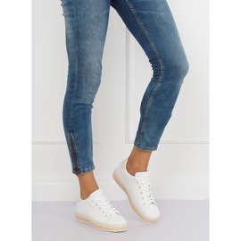 Tênis feminino branco e bege 9118 bege marrom 1