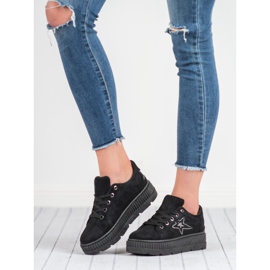 SHELOVET Suede Creepers preto 1