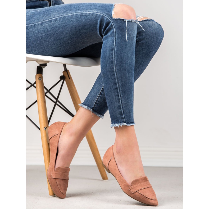 Super Me Suede Ballerina In Spitz rosa 2