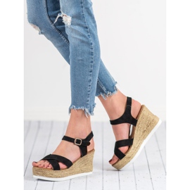 JESSY ROSS Sandálias de camurça preta preto 1