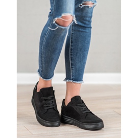 SDS Calçados esportivos de camurça preto 2