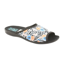 Chinelos femininos zebra Adanex 23877 branco preto azul laranja 1