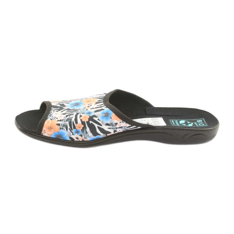 Chinelos femininos zebra Adanex 23877 branco preto azul laranja 2