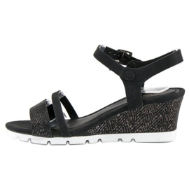 Ideal Shoes Sandálias Black Wedge preto 2