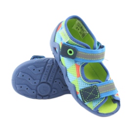 Chinelos Befado 250P059 azuis, verdes azul laranja 3